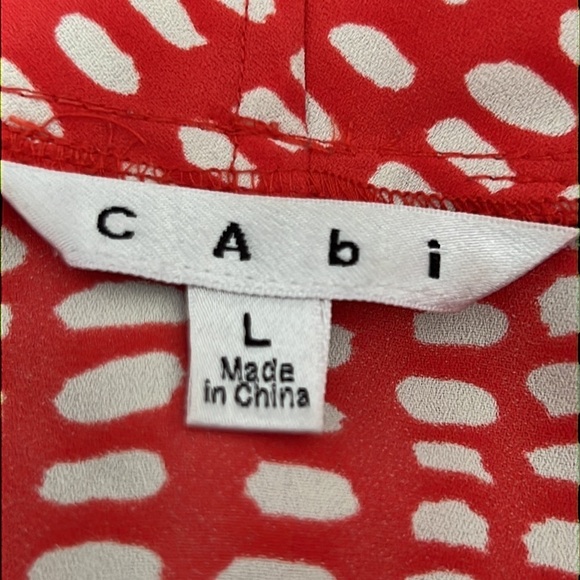 VINTAGE CABI Madeline Cap Blouse Coral/White L #294 NEARLY NEW - Picture 6 of 6